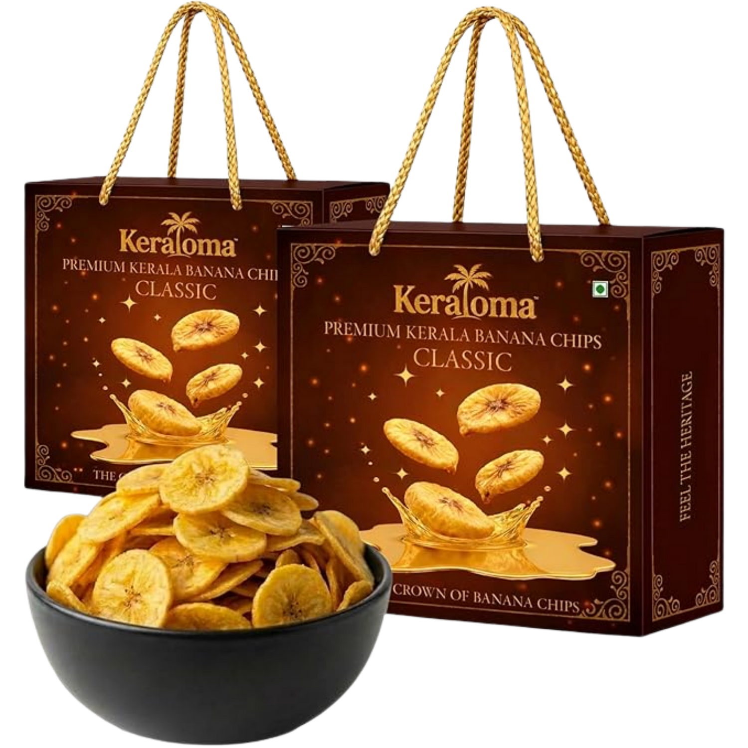 Keraloma Kerala Banana Chips 1200g ( 2x600g ) - Salted Classic