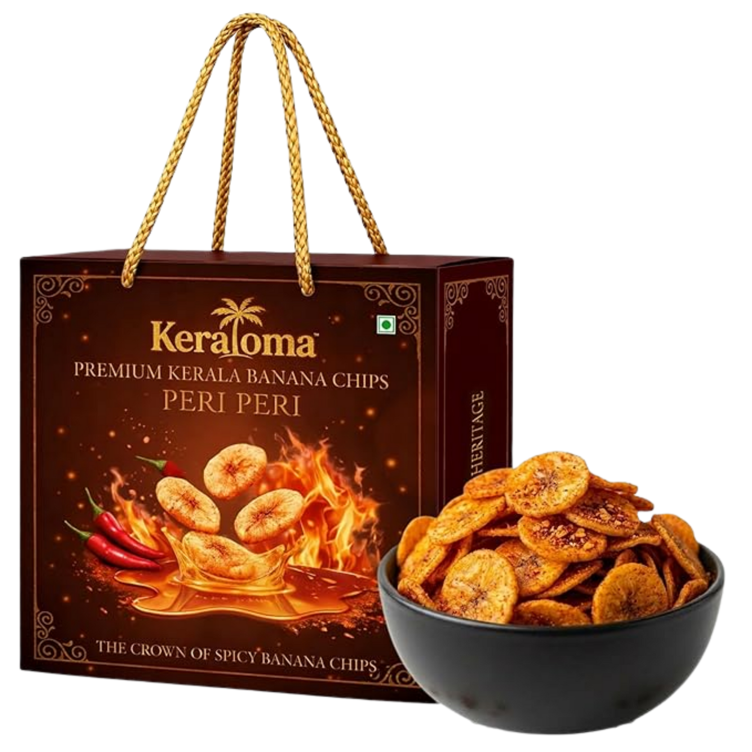 Keraloma Kerala Spicy Banana Chips 300g - Peri Peri Flavour
