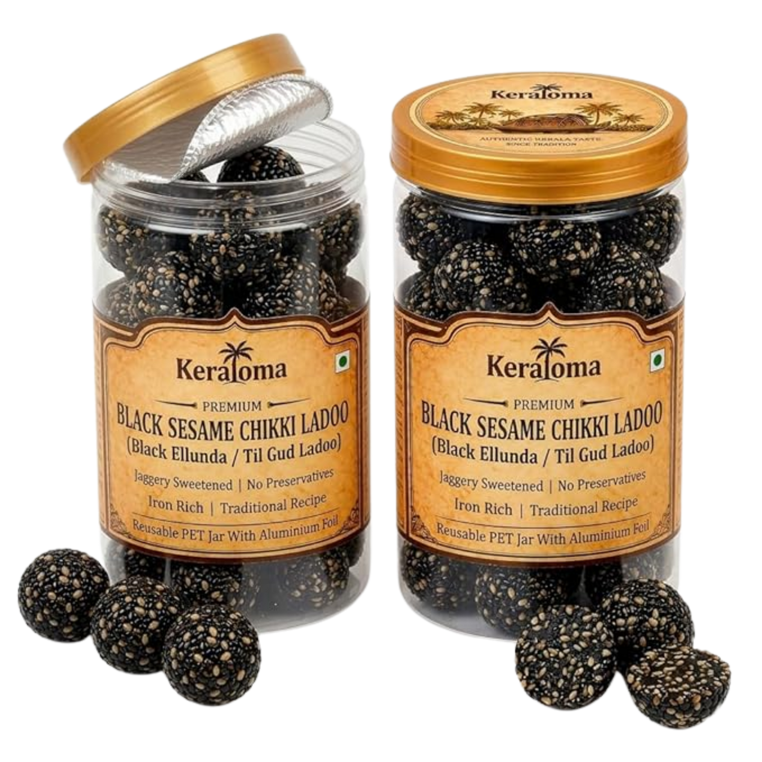 Keraloma Premium Black Sesame Chikki Ladoo 700g (Karutha Ellunda)