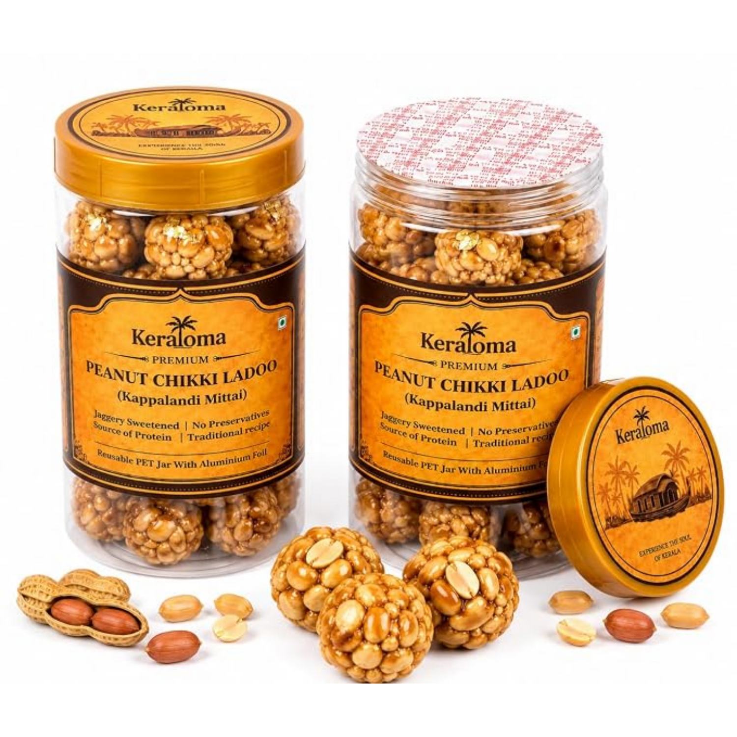 Keraloma Premium Peanut Chikki Ladoo 1000g ( Kappalandi Mittai )