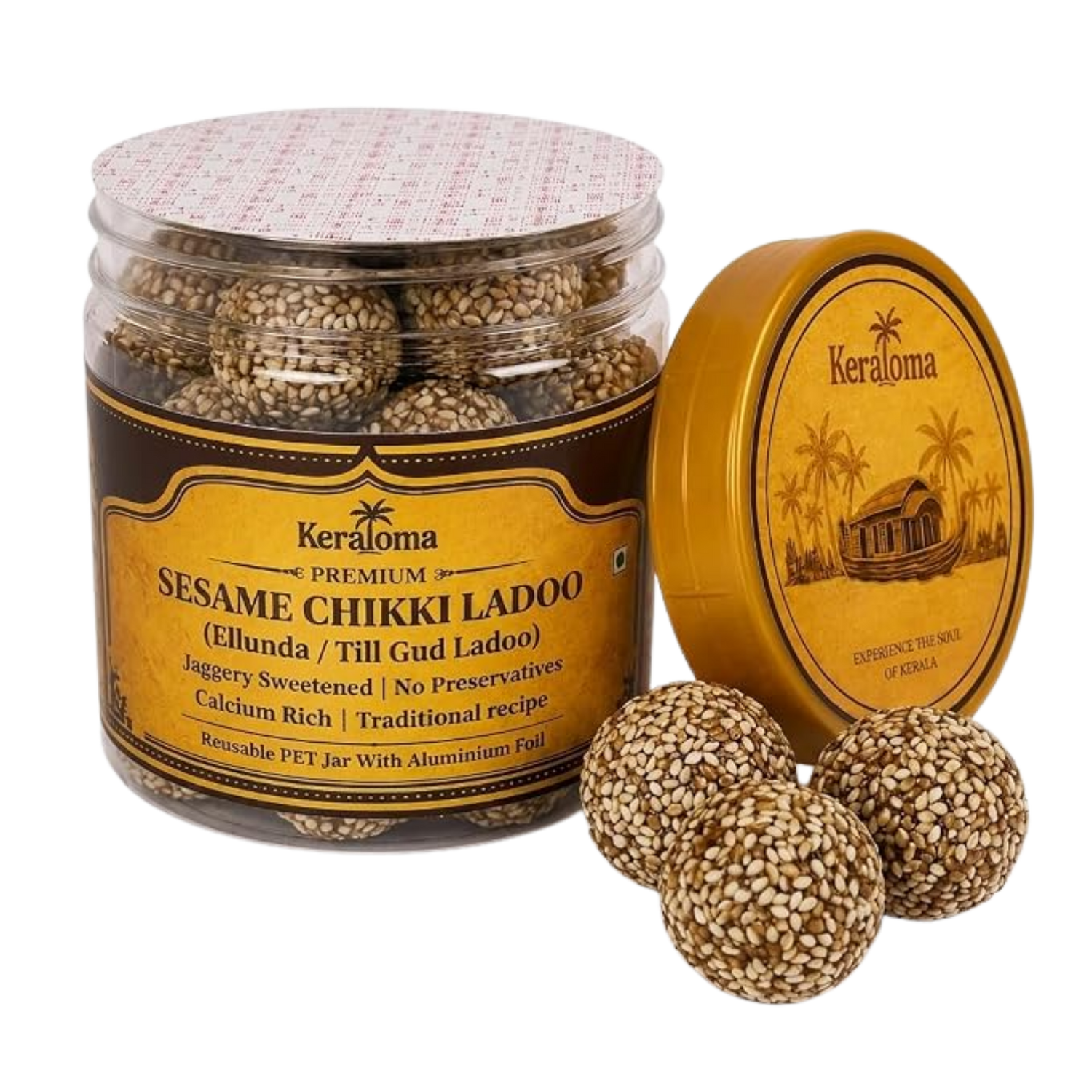 Keraloma Premium White Sesame Chikki Ladoo 150g (Ellunda)