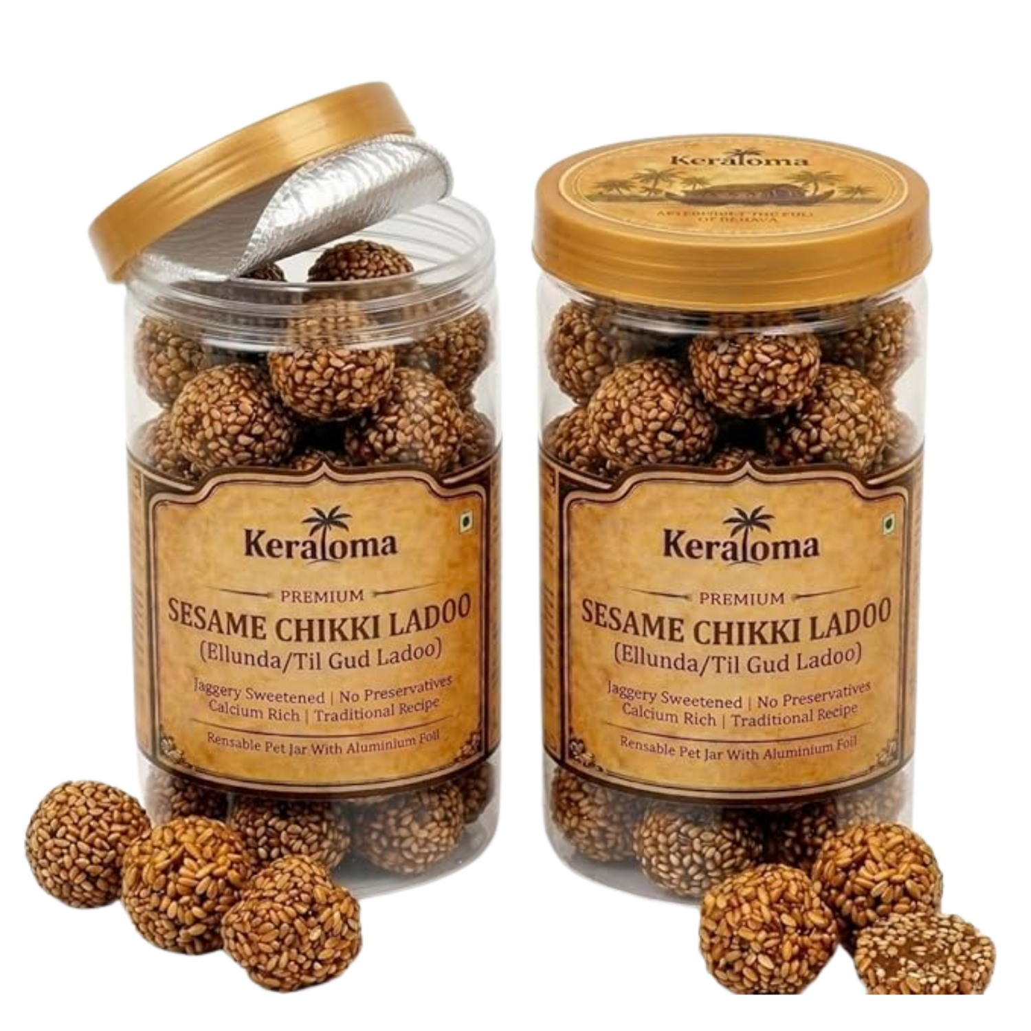 Keraloma Premium White Sesame Chikki Ladoo 700g (Ellunda)